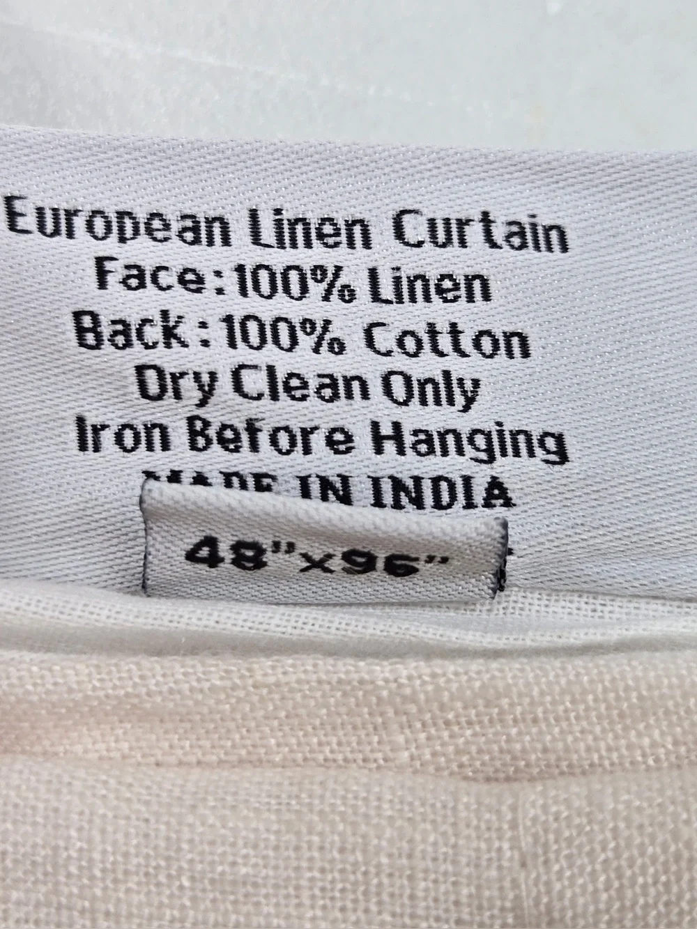 NWT QUINCE Set Of 2 48x96 European Linen Curtains Cream 0458
